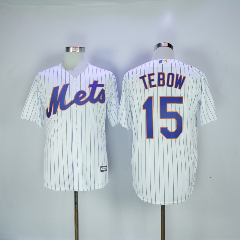 2017 MLB New York Mets #15 Tebow White Game Jerseys->new york mets->MLB Jersey